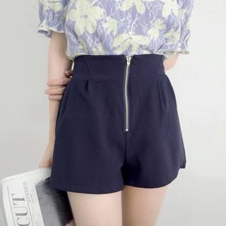 Tokyo Fashion Zip-Front High-Waist Chiffon Shorts