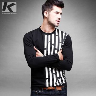 Quincy King Contrast Patterned Long-Sleeve T-shirt