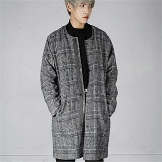 THE COVER Wool Blend Check-Pattern Coat