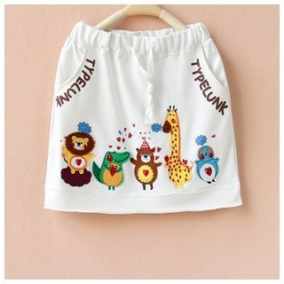 Cute Colors Animal Appliqu  Drawstring A-Line Skirt