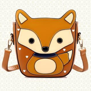 BeiBaoBao Faux-Leather Fox Pattern Cross Bag