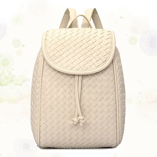 BeiBaoBao Faux-Leather Woven Backpack