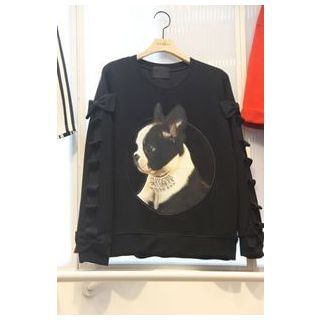 Ashlee Dog Printed Bow Pullover