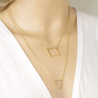 Seirios Triangle Double-Chain Necklace