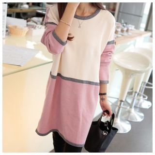Jiuni Color-Block Long Sweater
