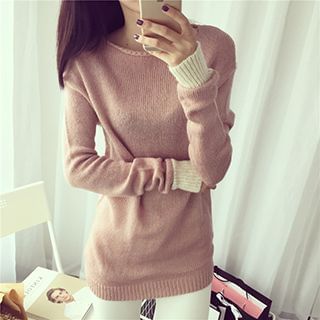 Jiuni Contrast Cuff Sweater