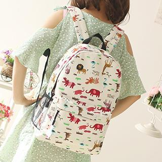 Canvas Love Print Canvas Backpack