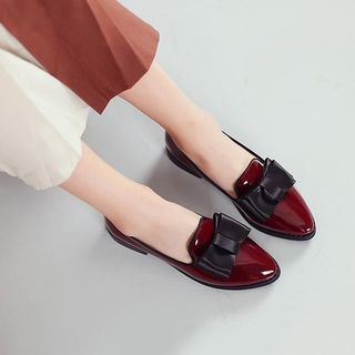 Dollvogo Bow Accent Patent Loafers