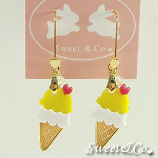 Sweet & Co. Mini Lemon Ice-Cream Gold Earrings