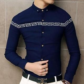 Besto Embroidered Slim Fit Long Sleeves Shirt