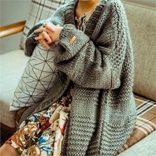 TISVIN Long Chunky-Knit Cardigan