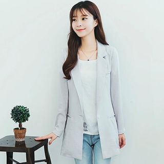 GETU Single-Button Long Blazer