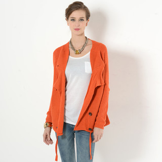 YesStyle Z Knit Cardigan Orange - One Size