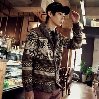 MITOSHOP Nordic Pattern Wool Blend Cardigan