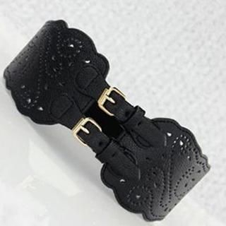 Charm n Style Laser-Cut Double Buckle Belt