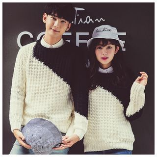 Simpair Couple Two-tone Sweater