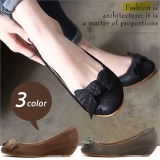 Reneve Ribbon Faux-Suede Wedges