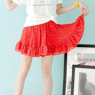 Tokyo Fashion Accordion-Pleat Dotted Skirt