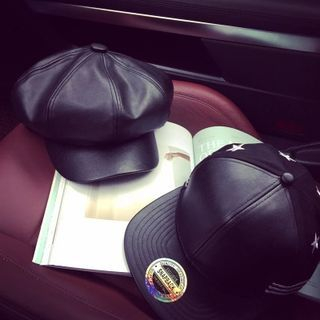 Miss Fan Genuine Leather Cap
