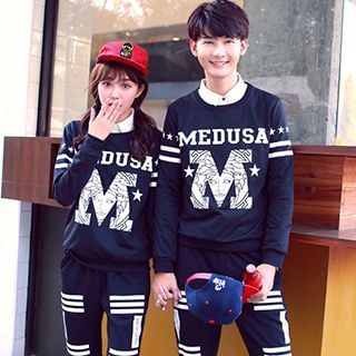 Azure Couple Lettering Pullover