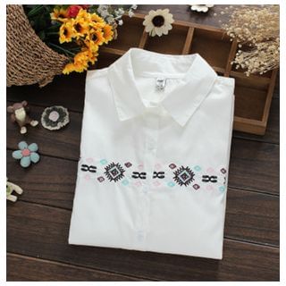 Clover Dream Embroidered Long-Sleeve Shirt