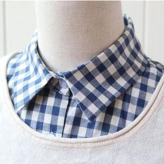 59 Seconds Check Decorative Collar Blue and White - One Size