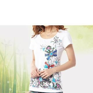 Zyote Short-Sleeve Flower Print T-Shirt
