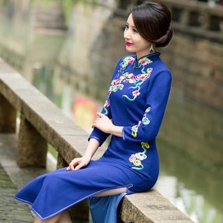 Miss Four Qipao 3/4-Sleeve Embroidered Cheongsam