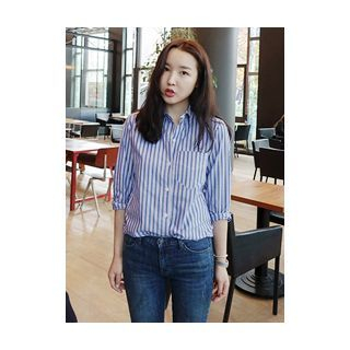 maybe-baby Striped Cotton Shirt