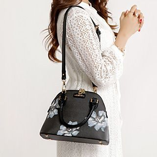 Axixi Faux-Leather Printed Bowler Bag