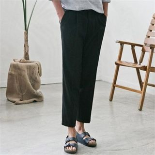 STYLEMAN Banded-Waist Cropped Pants