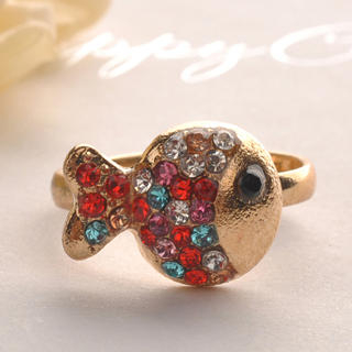 Fit-to-Kill Colorful Diamond Clown Fish Ring One Size