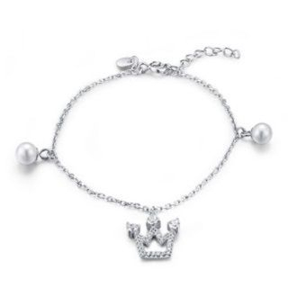 Zundiao Rhinestone-Charm & Pearl Bracelet