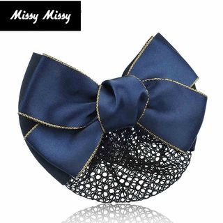 Missy Missy Bow Accent Hair Barrette with Bun Cover