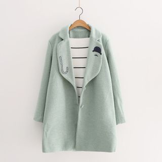 Piko Embroidered Single-Breasted Coat