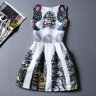 Fashion Street Patterned Sleeveless Dress