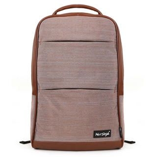 Mr.ace Homme Faux Leather-Trim Canvas Backpack