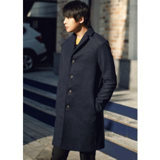 GERIO Single-Breasted Long Coat