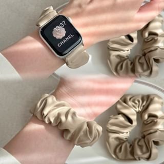 Shirred Faux Leather Apple Watch Band