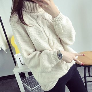FR Turtleneck Cable Knit Sweater