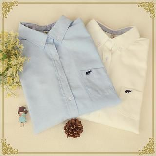 Fairyland Embroidered Long-Sleeved Oxford Shirt