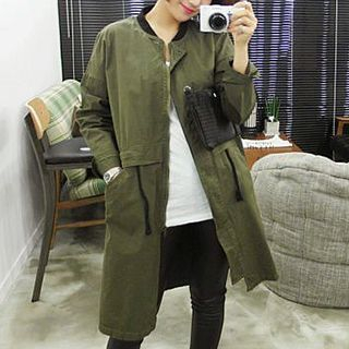 Fashion Street Oversized Letter Long Jacket