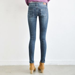 JUSTONE Seam-Trim Washed Skinny Jeans