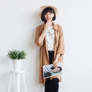 Forest Girl Tab-Sleeve Trench Coat