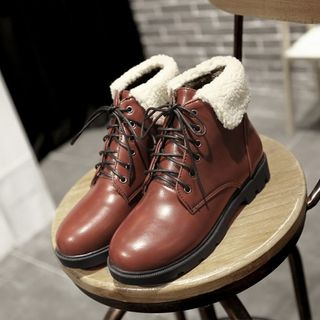 Pangmama Fleece-lined Lace Up Boots