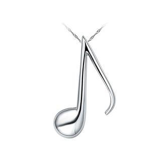 BELEC 925 Sterling Silver Musical Note Pendant and Necklace