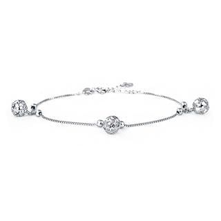 BELEC White Gold Plated 925 Sterling Silver Hollow Ball Bracelet