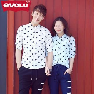 Evolu Couple Triangle Print Shirt