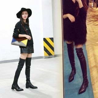 Hipsole Over-The-Knee Pointy Boots