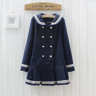 Blue Rose Double Breasted Sailor Coat